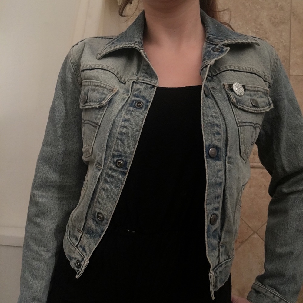 Lucky brand distressed Jean jacket